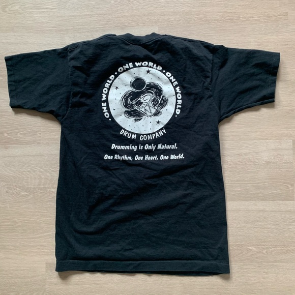 Vintage Single Stitch One World Drummer T Shirt Mens XL - Picture 4 of 7